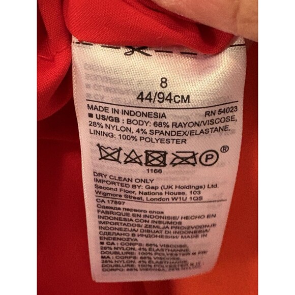 Banana Republic Orange Sleeveless Midi Dress Size 8 Criss Cross Back Pockets - Picture 8 of 10